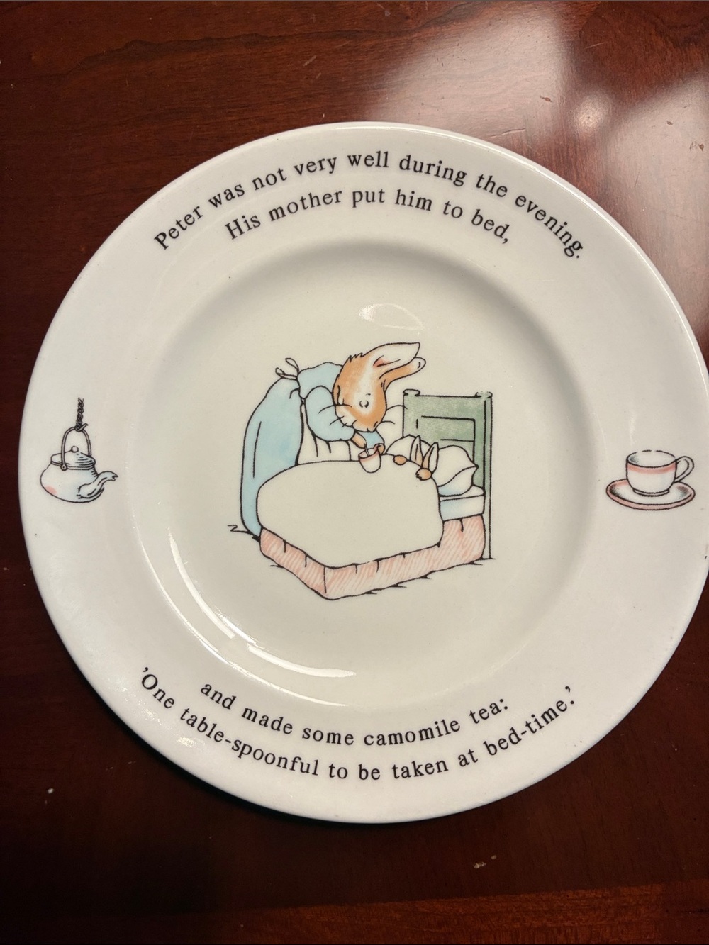 Wedgwood Peter Rabbit 7" Plate 1991 Beatrix Potter White/Multicolor